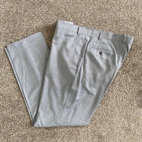 CALVIN KLEIN Men's Slim Fit Gray Grey Wool Blend Dress Pants Slacks 42 x 32 - Picture 2 of 12